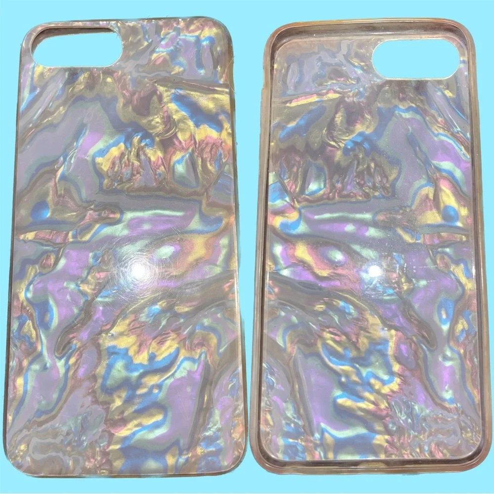 6 Piece Set IPhone 7 Plus Assorted Phone Cases (Glitter/TieDye/Cheetah/Eagle)